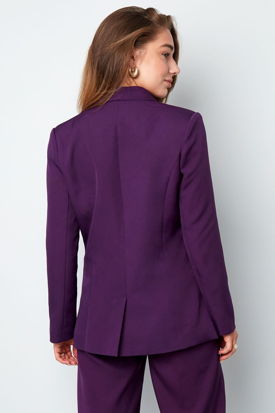 Blazer oversize boutons dorés - violet Image9